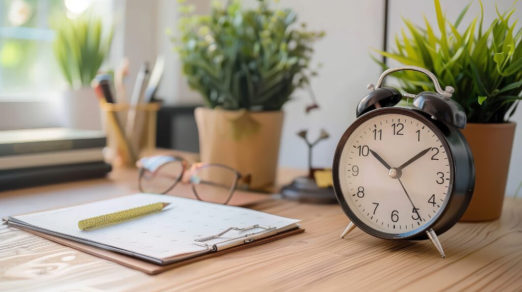 Vintage Alarm Clock on a Desk