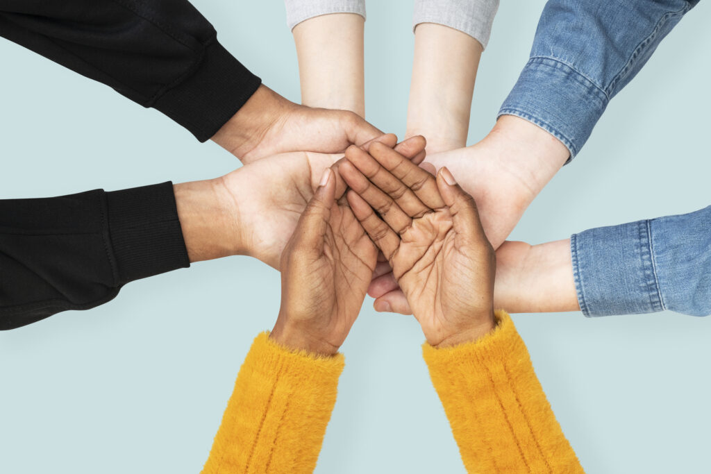 Cupping hands gesture for environment campaign